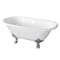 Aqua Eden Clawfoot Bathtubs, 60 L, 30.31 W, White/Polished Chrome, Cast Iron VCTND603119NC1 - alternate 1